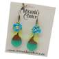 Preview: Turquoise & Flower - Wood & Acrylic - Earrings