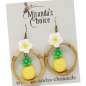 Preview: Earrings with yellow pineapple in bamboo ring