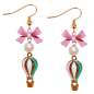 Preview: Earrings with small hot air balloon in pink & gold