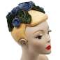 Preview: Bandeau hat with blue Velvet Flowers
