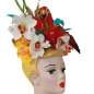 Preview: Kopfschmuck grosse Haarblumen Blumen rot Papagei vintage carmen