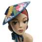 Preview: Rockabilly style coolie hat with blue flower