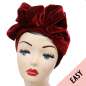 Preview: Dark red velvet Easy Turban with lots of volume