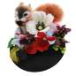 Preview: fascinator black squirrel rockabilly flowers vintage hat