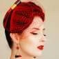 Preview: Wilhelmina Af Fera: Vixen -  Fascinator with lipstick and veil