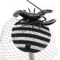 Preview: Black white striped fascinator with lobster
