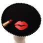 Preview: Black Fascinator with Lipstick and Kiss Mouth - Kiss!