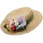 Preview: small vintage straw hat flower pastel blue