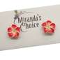 Preview: red Hawaii ear studs plumeria flower
