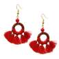 Preview: Earrings with small tassels in red