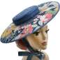 Preview: big blue Hat with Wide Brim with Flowers