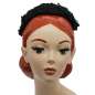 Preview: Black Large Half Hat with Lace - Large Vintage Look Fascinator
