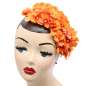 Preview: fascinator Blumen orange half hat vintage