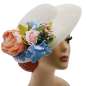Preview: white Hat with blue pink flowers
