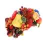 Preview: Großer Half Hat im herbstlichen look mit Blättern, Beeren & Früchten