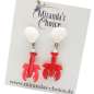 Preview: lobster shell earrings red white
