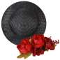 Preview: blach hat with red corsage flower