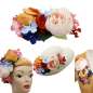 Preview: Colourful hair flower & corsage flower (yellow, red, blue)
