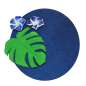 Preview: Mini Fascinator frangipani blau