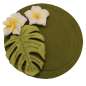 Preview: Hellgrüner Mini Fascinator "Aloha" mit Frangipani Blume