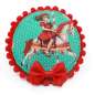 Preview: Mini Fascinator with Cute Carousel Horse in turquoise/ Red
