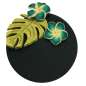 Preview: mini fascinator dark green monstera frangipani