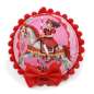 Preview: Mini Fascinator with Cute Carousel Horse in Pink/ Red