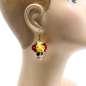 Preview: Kopf mit Zuckerschädel mit roter Blume - mexikanische Ohrringe
