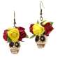 Preview: Sugar Skull with Red yellow Flower -