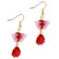 Preview: Earrings with sparkling drop in red and pink butterfly