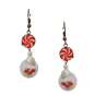 Preview: Earrings with candy glass in red white