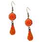 Preview: Autumn orange vintage style earrings with howlite drops and pretty flower - handmade with love.