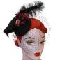 Preview: black fascinator with raven veil