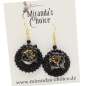 Preview: Earrings with black rattan ring and black flower