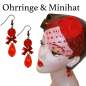 Preview: mini fascinator earrings set red
