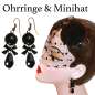 Preview: black set mini fascinator earrings