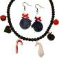 Preview: Jewellery set: earrings & necklace with liquorice