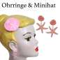 Preview: Set Mini-Fascinator & Ohrringe seestern rosa