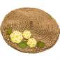 Preview: beret raffia yellow flowers