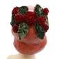 Preview: Half Hat mit roten Samtblüten und Blättern (Vintage Bandeau Hut) 03