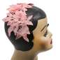 Preview: Elegant vintage half hat in pink lace with rhinestone