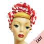 Preview: Easy Turban Band vintage Rot weiss gestreift