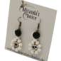Preview: Earrings with Sugar Skulls and Black Flowers