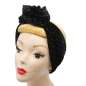 Preview: dressed, as a knot: Black velvet turban with gold rivets - long hair band with wire