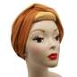 Preview: dressed, flat tied: Mustard yellow turban - long hair band with wire