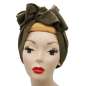 Preview: dressed, folded: Olive green turban hair band with wire