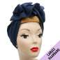 Preview: Dark blue turban hair band with wire