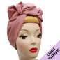 Preview: Rosa farbenes Turban Haarband mit Draht
