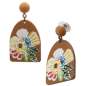 Preview: Earrings with floral resin pendant