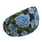 Preview: Large blue half hat made of velvet with precious flower lace - bandeau hat in vintage loo
